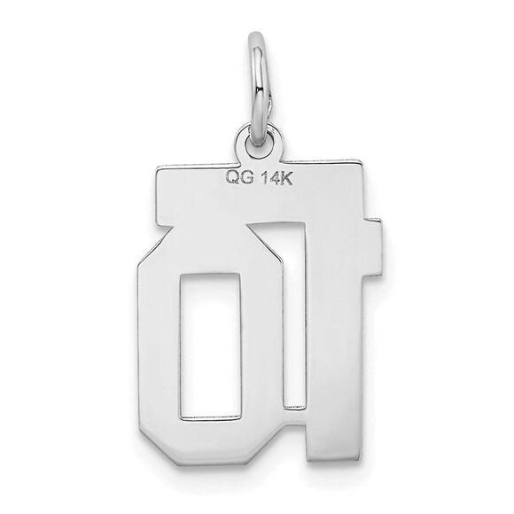14k White Gold, Jersey Collection, Small Number 10 Pendant - Picture 3 of 5